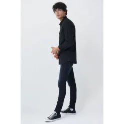 125455-000 / Fit Slim S-Repel Denim Long Sleeve Shirt -FlexWardrobe Sales Shop salsa jeans 125455 000 fit slim s repel denim long sleeve shirt 3