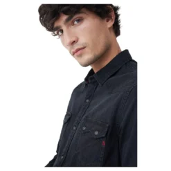 125455-000 / Fit Slim S-Repel Denim Long Sleeve Shirt -FlexWardrobe Sales Shop salsa jeans 125455 000 fit slim s repel denim long sleeve shirt 4