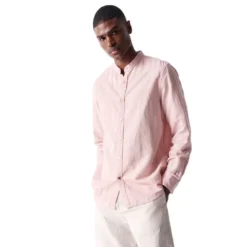 Mao Collar Long Sleeve Shirt