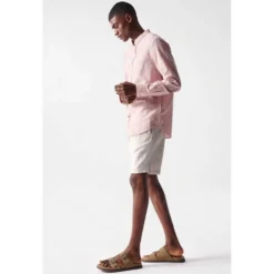 Mao Collar Long Sleeve Shirt -FlexWardrobe Sales Shop salsa jeans mao collar long sleeve shirt 4