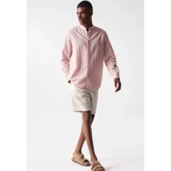 Mao Collar Long Sleeve Shirt -FlexWardrobe Sales Shop salsa jeans mao collar long sleeve shirt 5