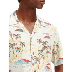 Scotch & Soda Printed Camp Short Sleeve Shirt -FlexWardrobe Sales Shop scotch soda printed camp short sleeve shirt 3